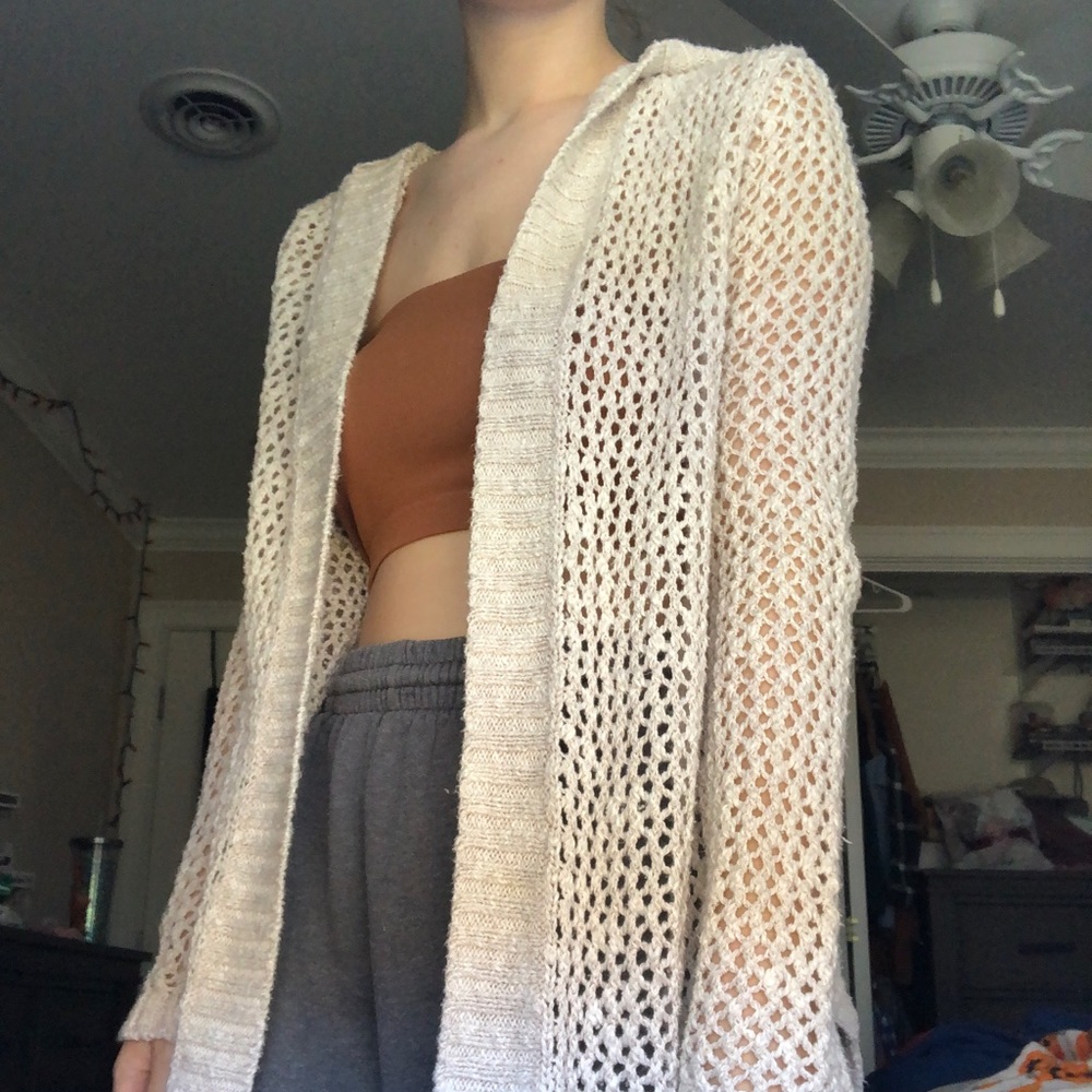 hooded cardigan
